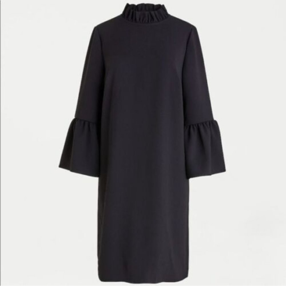 J Crew NEW NWT Black Sheath Dress with Bell Sleeves crepe Size 4